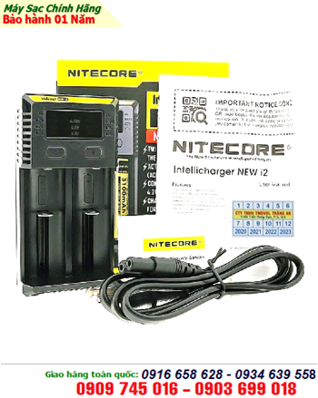Nitecore New i2; Máy sạc pin NiMh-NiCd-Lithium Nitecore New i2 _Sạc được 1,2 pin _Có màn hình LCD